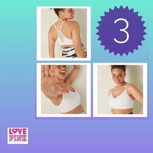 THREE VS PINK ULTIMATE LIGHTLY LINED SPORTS BRAS•XS